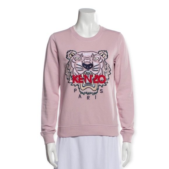 KENZO Tiger Graphic Print Crew Neck Pink Sweatshirt Size S - Picture 1 of 10